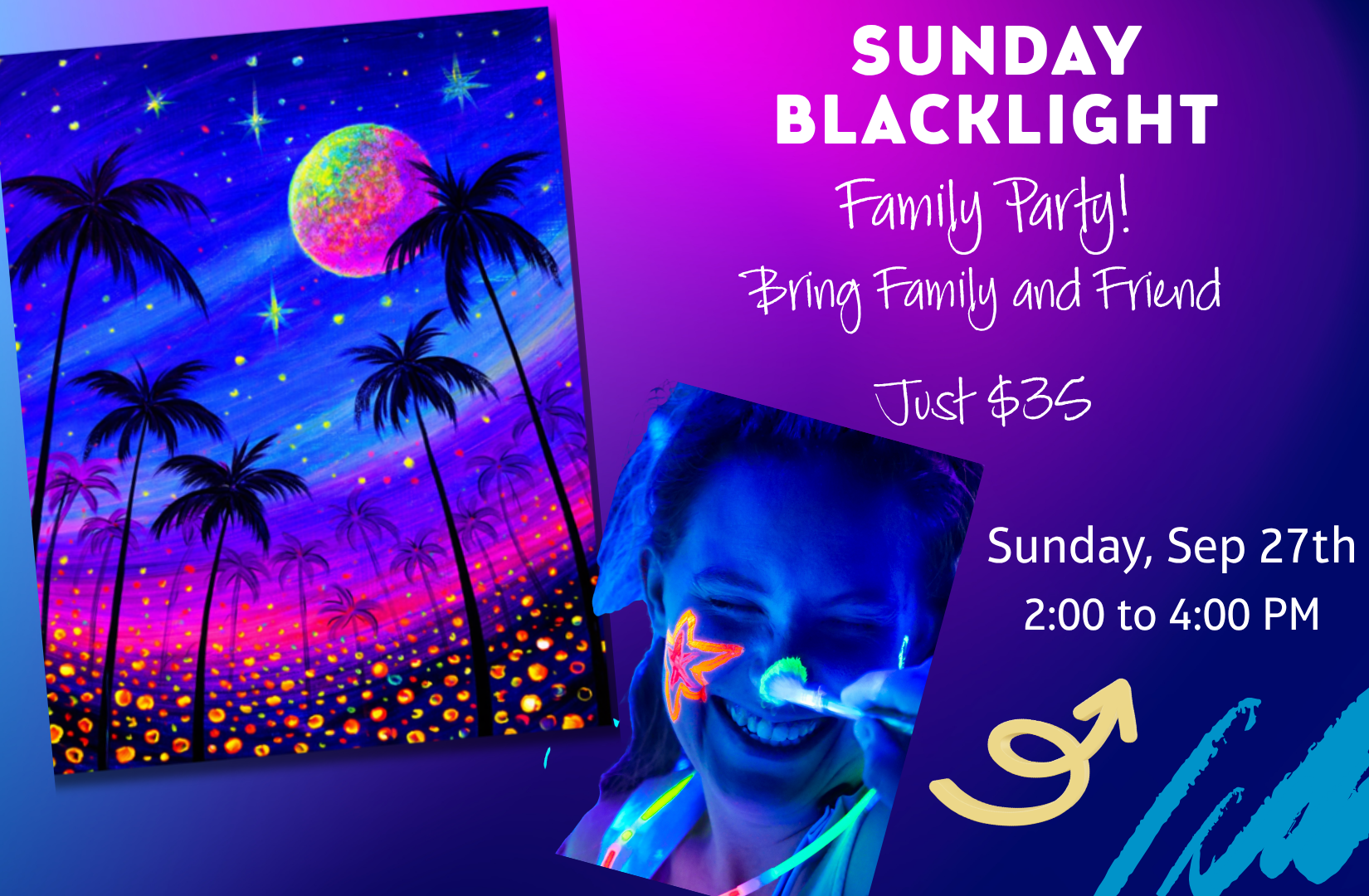 Blacklight Tropical Sunset